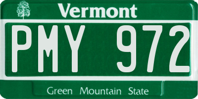 VT license plate PMY972