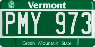 VT license plate PMY973