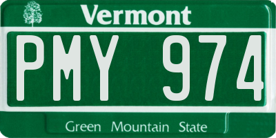 VT license plate PMY974