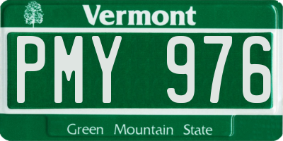 VT license plate PMY976