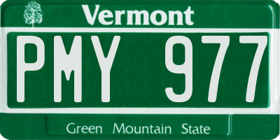 VT license plate PMY977