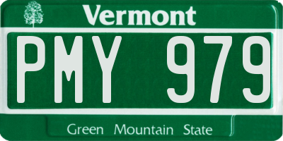 VT license plate PMY979