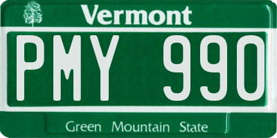 VT license plate PMY990