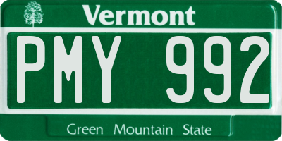 VT license plate PMY992