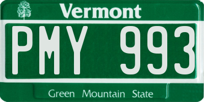 VT license plate PMY993