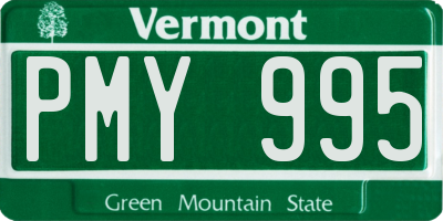VT license plate PMY995