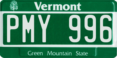VT license plate PMY996