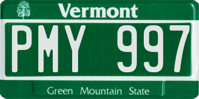 VT license plate PMY997