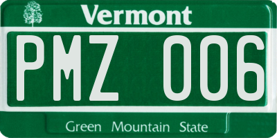 VT license plate PMZ006
