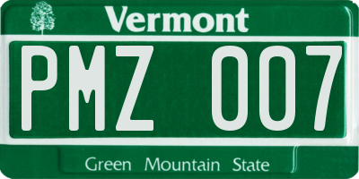 VT license plate PMZ007