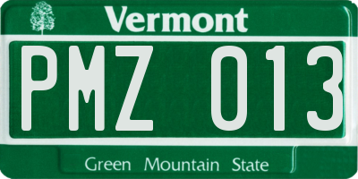 VT license plate PMZ013