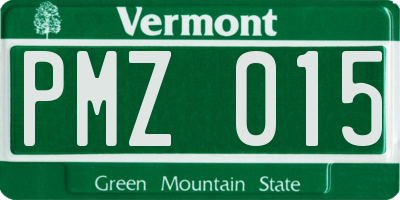 VT license plate PMZ015