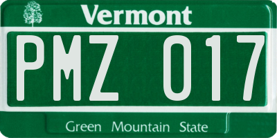 VT license plate PMZ017