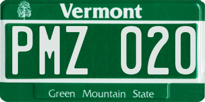 VT license plate PMZ020