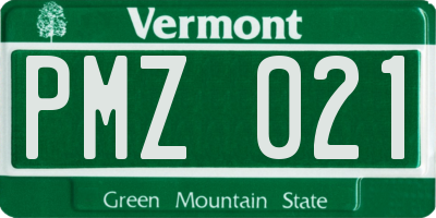 VT license plate PMZ021