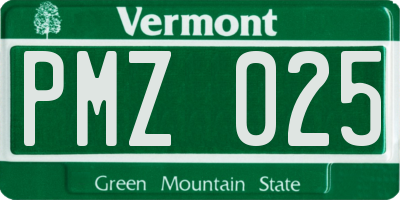 VT license plate PMZ025