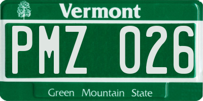 VT license plate PMZ026