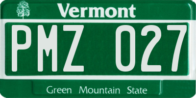 VT license plate PMZ027