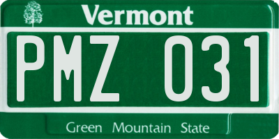 VT license plate PMZ031