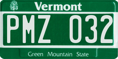 VT license plate PMZ032
