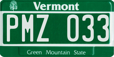 VT license plate PMZ033