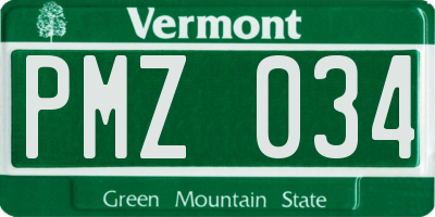 VT license plate PMZ034