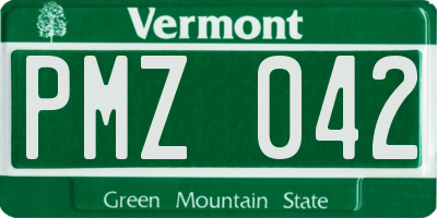 VT license plate PMZ042