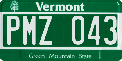 VT license plate PMZ043