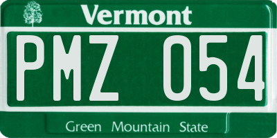 VT license plate PMZ054