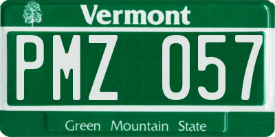 VT license plate PMZ057