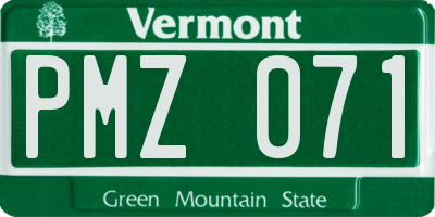VT license plate PMZ071
