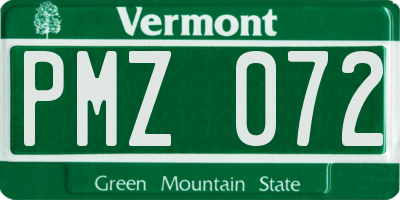 VT license plate PMZ072