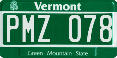 VT license plate PMZ078
