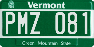 VT license plate PMZ081