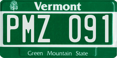 VT license plate PMZ091