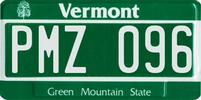 VT license plate PMZ096