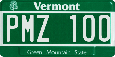 VT license plate PMZ100