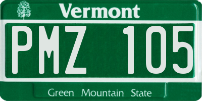 VT license plate PMZ105