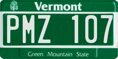 VT license plate PMZ107