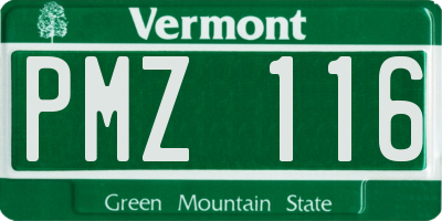 VT license plate PMZ116