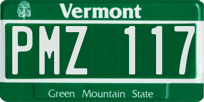 VT license plate PMZ117