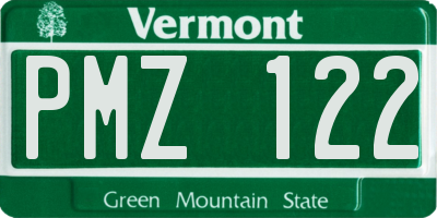 VT license plate PMZ122