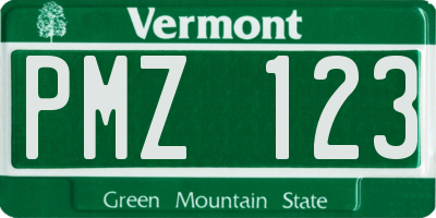 VT license plate PMZ123