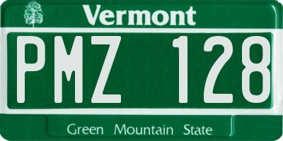 VT license plate PMZ128