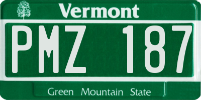 VT license plate PMZ187