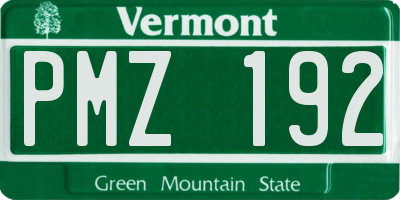 VT license plate PMZ192