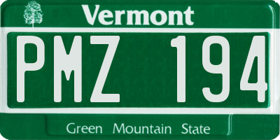VT license plate PMZ194