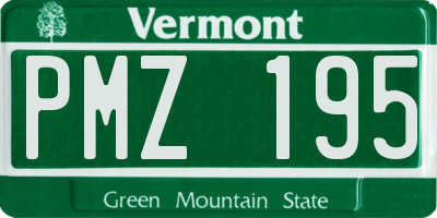 VT license plate PMZ195