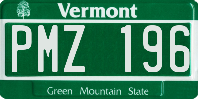 VT license plate PMZ196