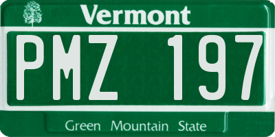 VT license plate PMZ197